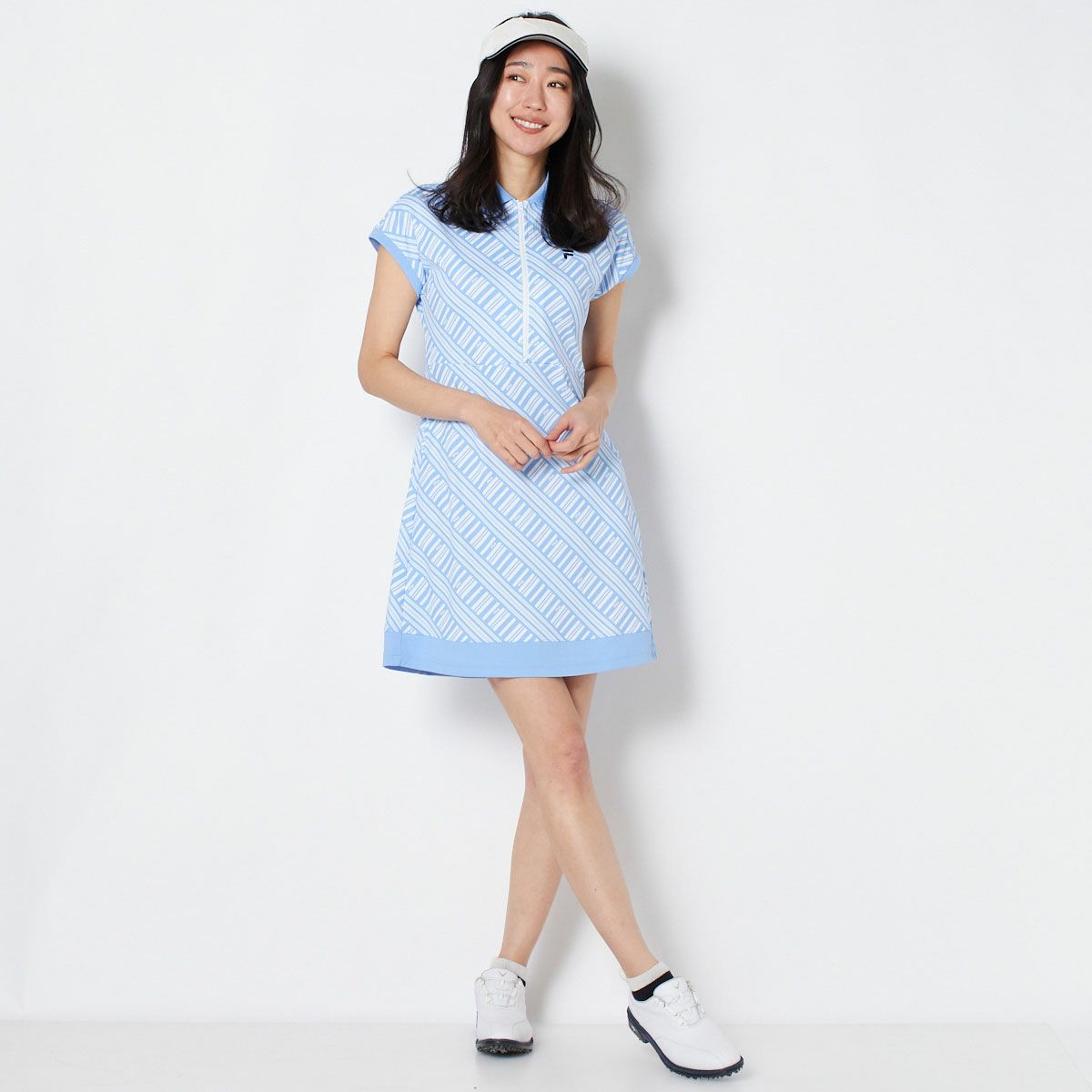 【OUTLET】【FILA(フィラ)】遮熱バーチカルメッシュプリントワンピース