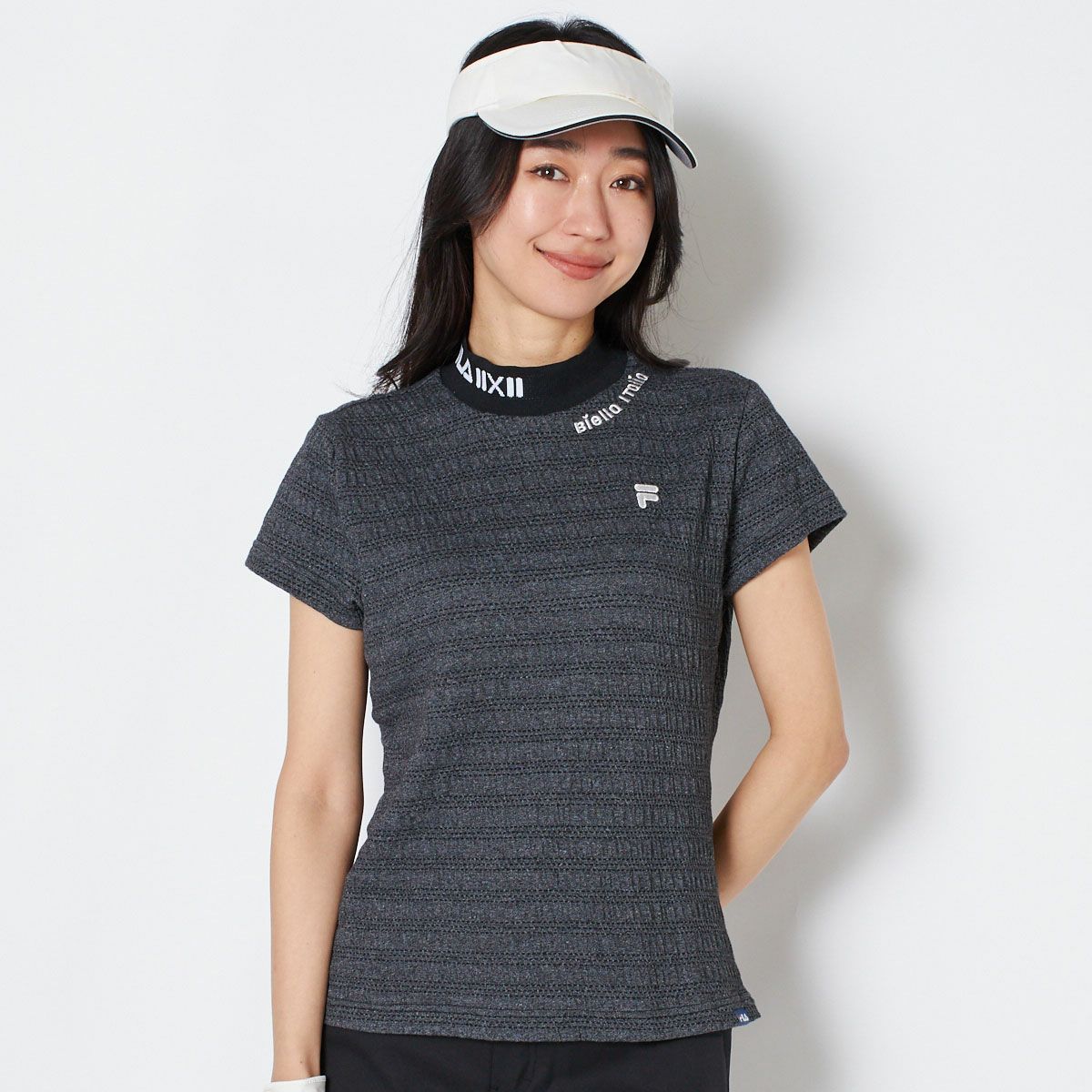 【OUTLET】【FILA(フィラ)】杢シャーリングニットモックネックシャツ