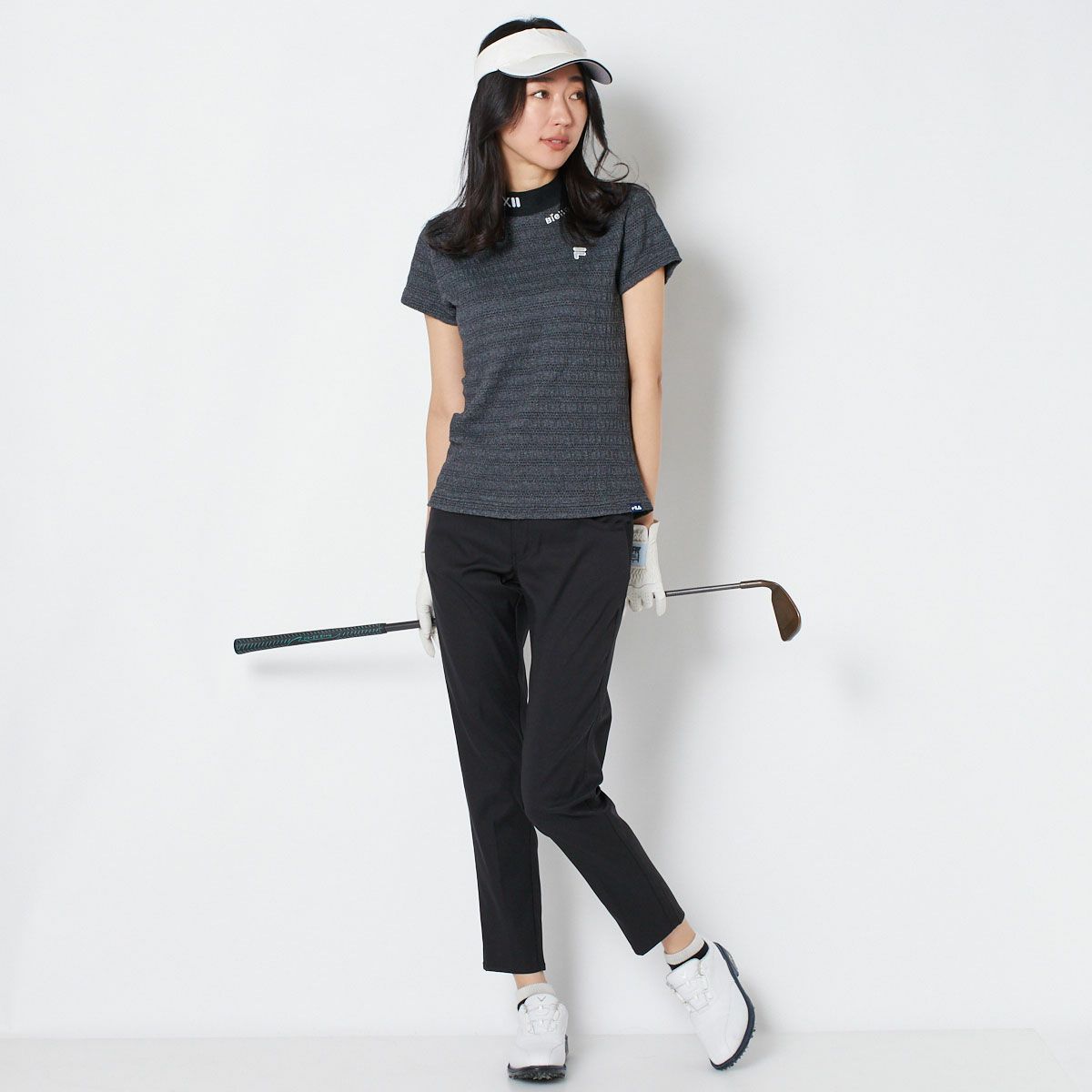 【OUTLET】【FILA(フィラ)】杢シャーリングニットモックネックシャツ