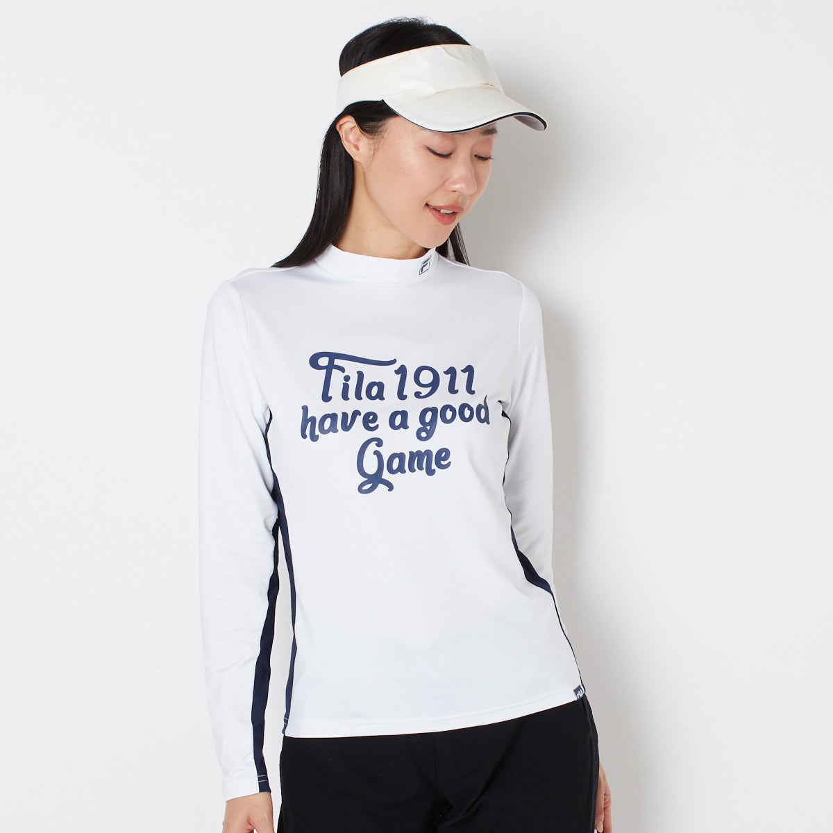 【OUTLET】【FILA(フィラ)】ECO裏起毛ベア天竺長袖モックネックシャツ