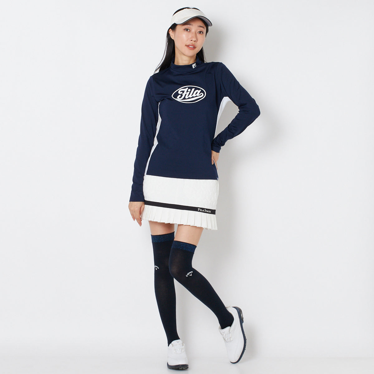 【OUTLET】【FILA(フィラ)】ECO裏起毛ベア天竺長袖モックネックシャツ