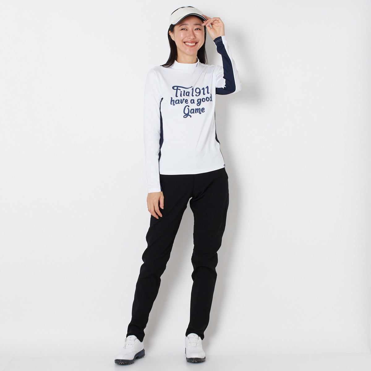 【OUTLET】【FILA(フィラ)】ECO裏起毛ベア天竺長袖モックネックシャツ