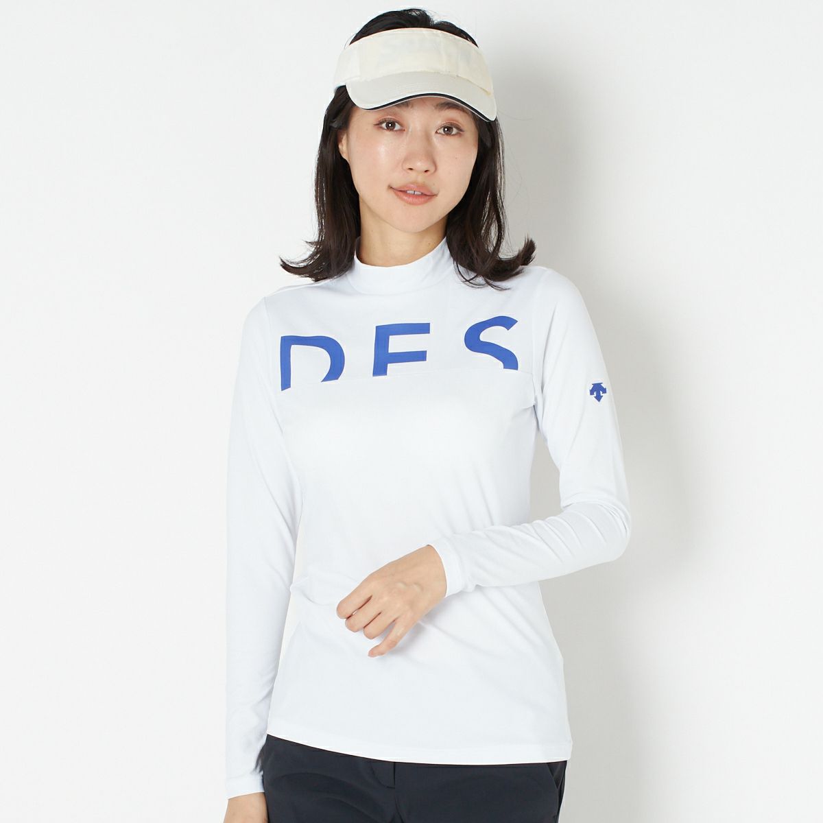 【OUTLET】【DESCENTE GOLF】ソフトストレッチブラカップ付きロゴプリントシャツ
