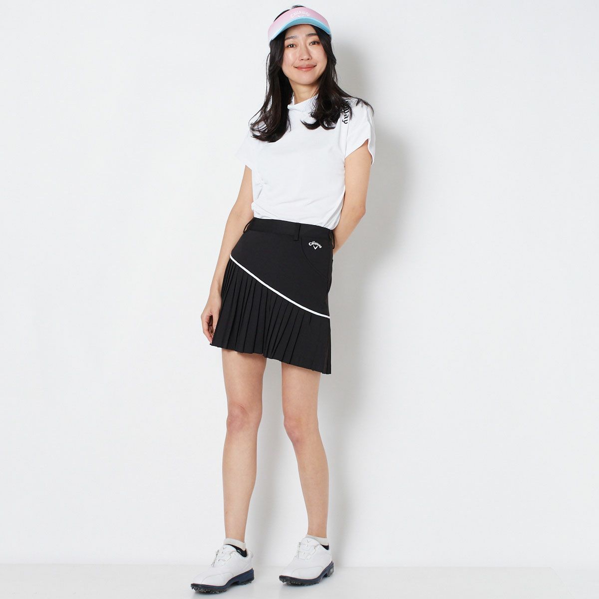 【OUTLET】【キャロウェイ】裏クールアイレットカノコプリーツスカート