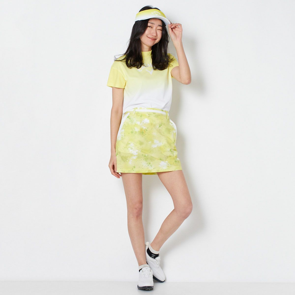【OUTLET】【キャロウェイ】8WAYストレッチフラワープリントスカート