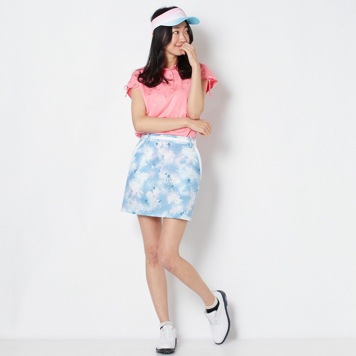 【OUTLET】【キャロウェイ】8WAYストレッチフラワープリントスカート