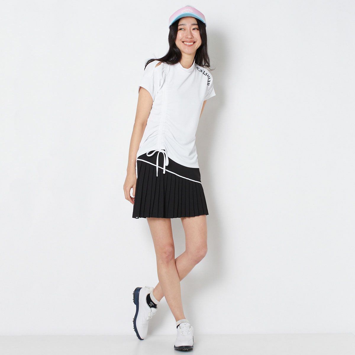 【OUTLET】【キャロウェイ】クローズドメッシュモックネックシャツ