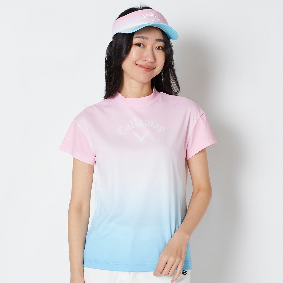 【OUTLET】【キャロウェイ】裏クールアイレットカノコモックネックシャツ