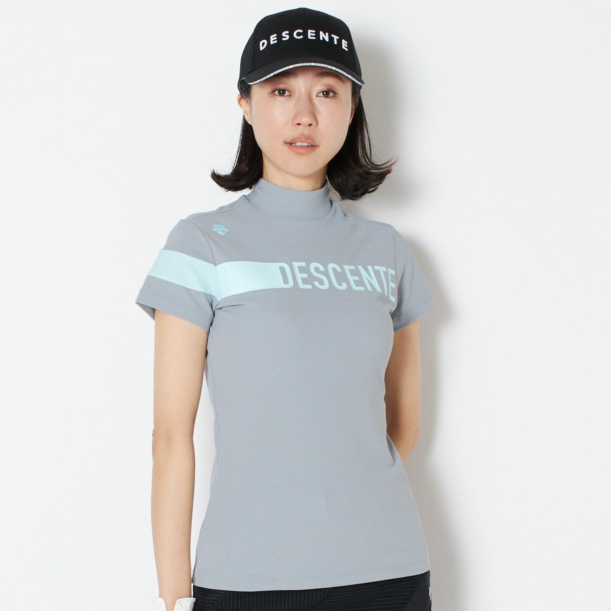 【OUTLET】【DESCENTE GOLF】リサイクルソロテックス鹿の子モックネックシャツ