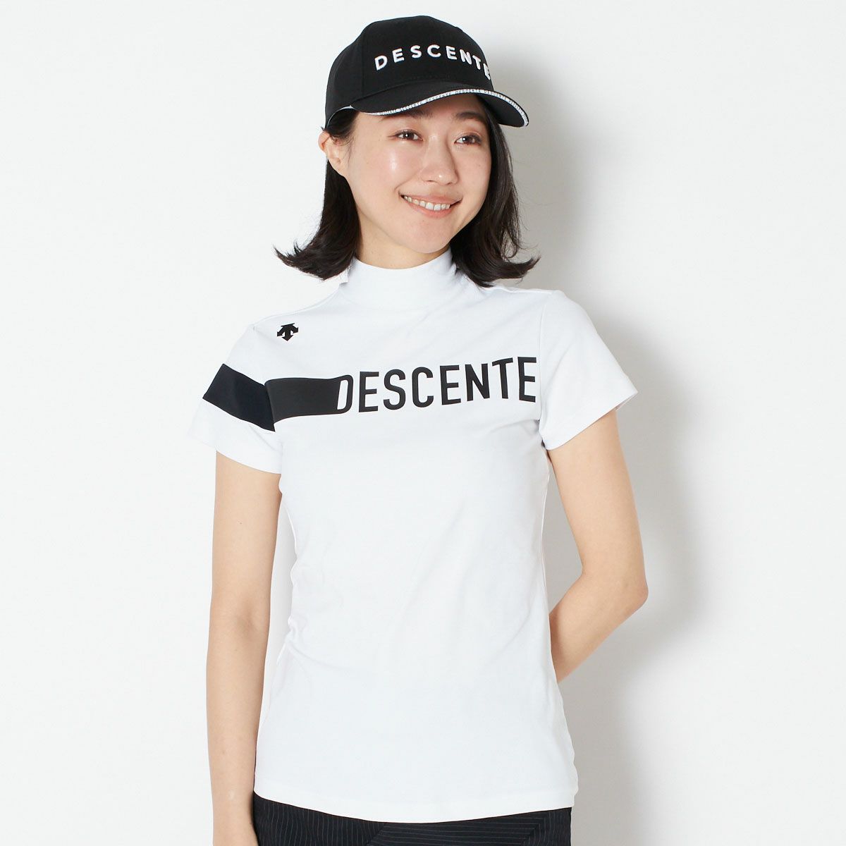 【OUTLET】【DESCENTE GOLF】リサイクルソロテックス鹿の子モックネックシャツ