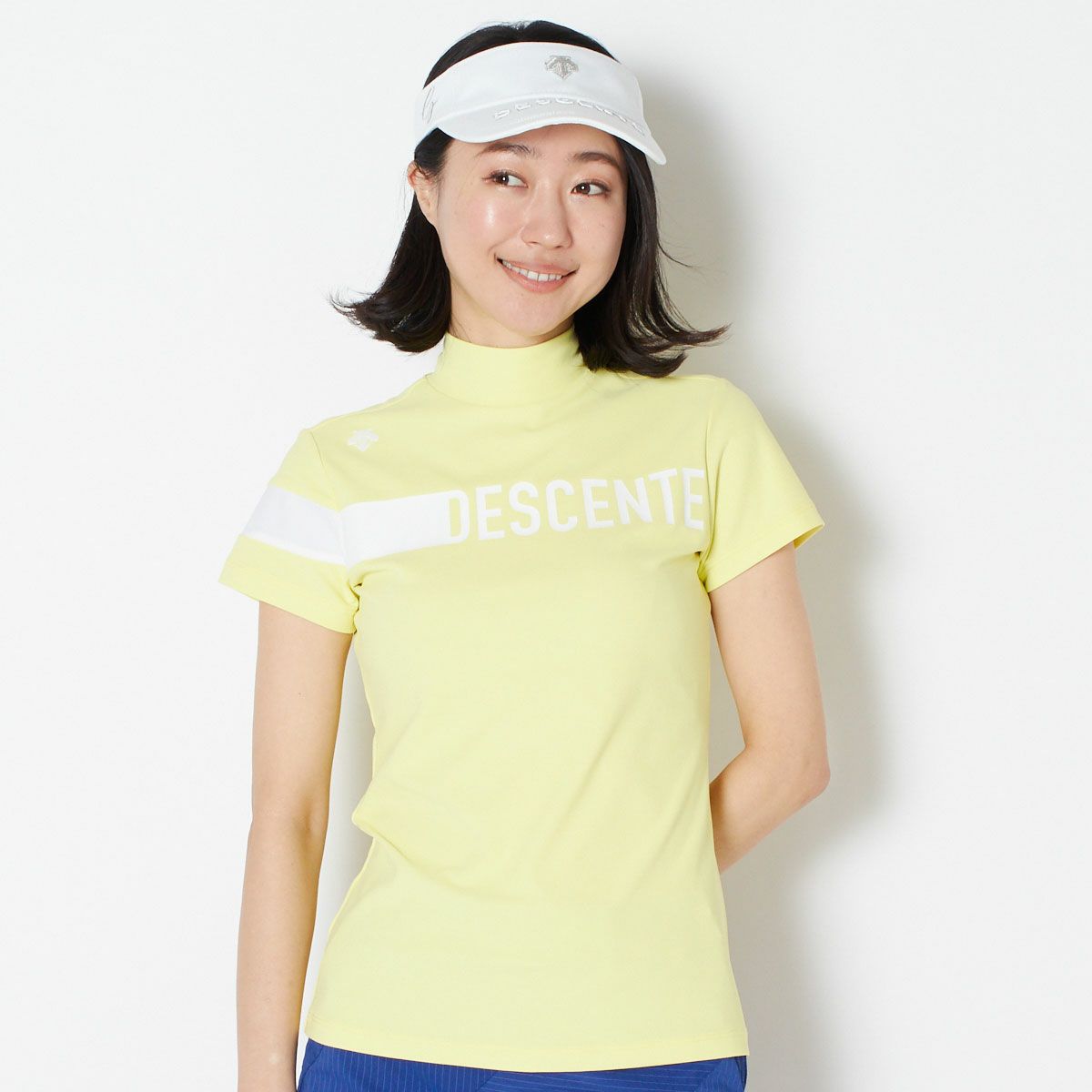 【OUTLET】【DESCENTE GOLF】リサイクルソロテックス鹿の子モックネックシャツ
