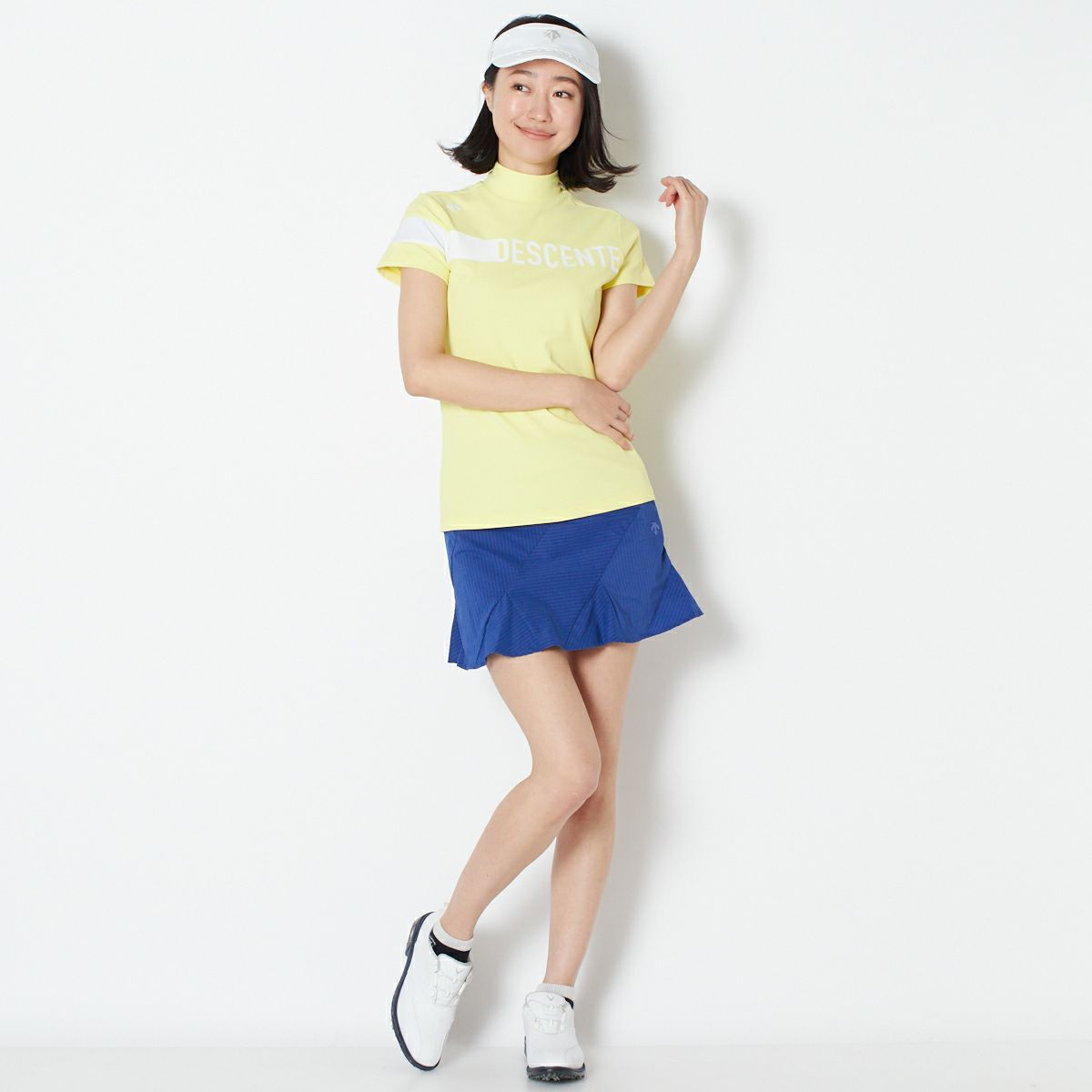 【OUTLET】【DESCENTE GOLF】リサイクルソロテックス鹿の子モックネックシャツ