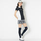 【OUTLET】【DESCENTE GOLF】リサイクル鹿の子ロゴプリント切り替えシャツ