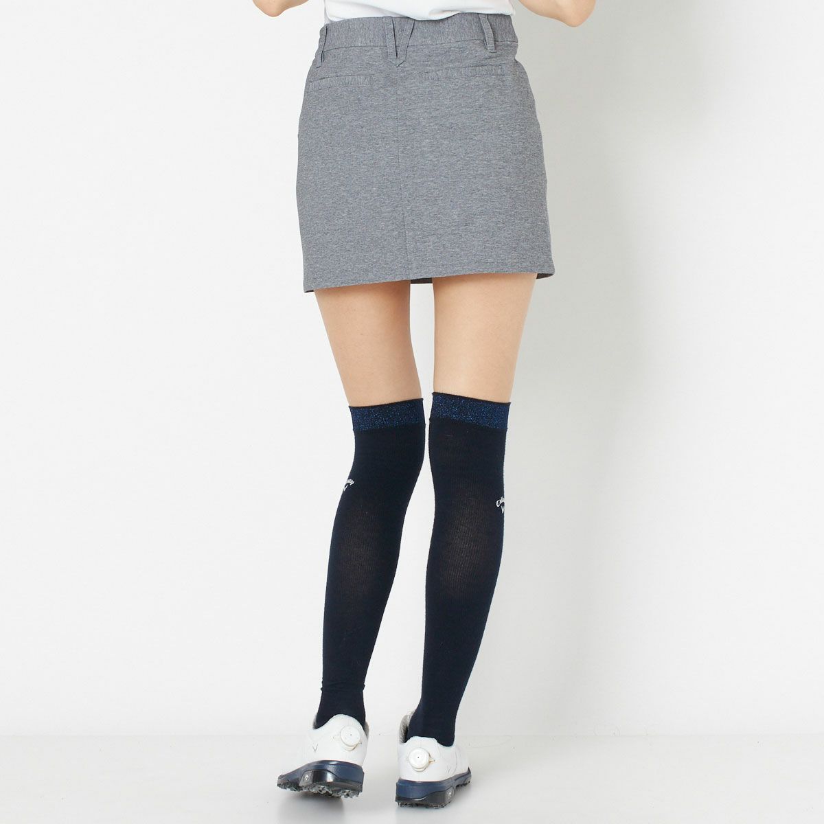 【OUTLET】【DESCENTE GOLF】リサイクルメランジ4WAYストレッチツイルロゴプリントスカート