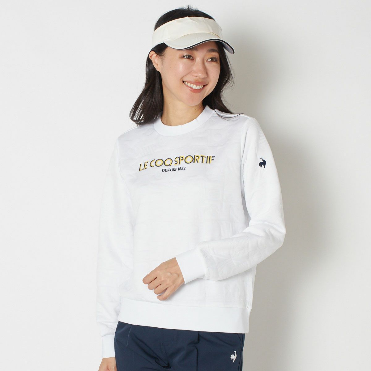 【OUTLET】【le coq GOLF】【2023秋冬】キルティングロゴプルオーバー