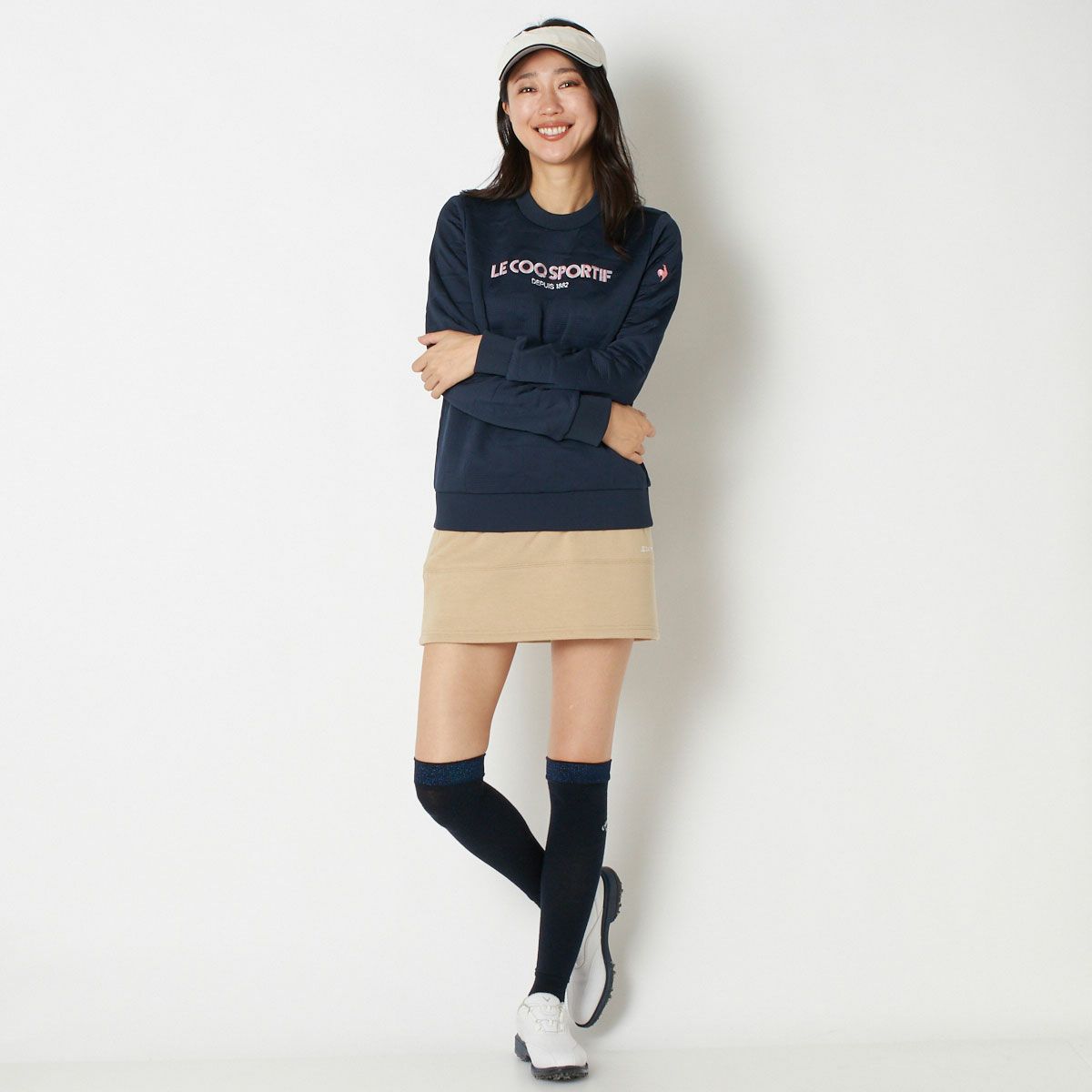 【OUTLET】【le coq GOLF】【2023秋冬】キルティングロゴプルオーバー
