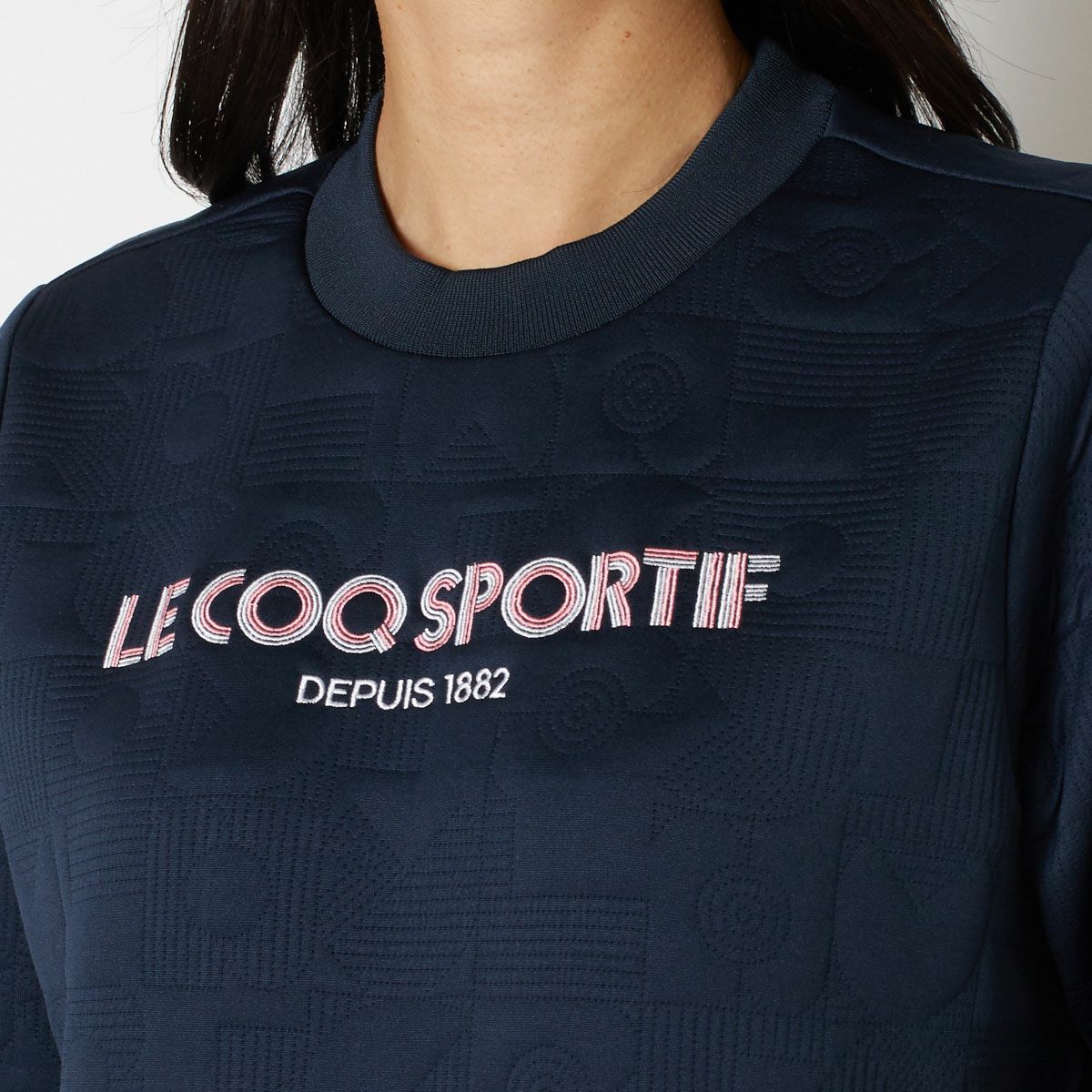 【OUTLET】【le coq GOLF】【2023秋冬】キルティングロゴプルオーバー